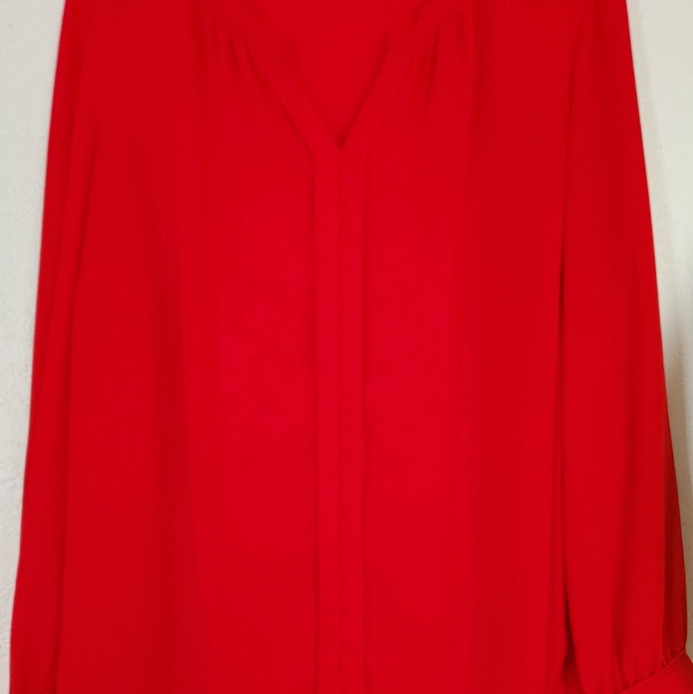 Liz Claiborne Women's Long Sleeve Red Blouse